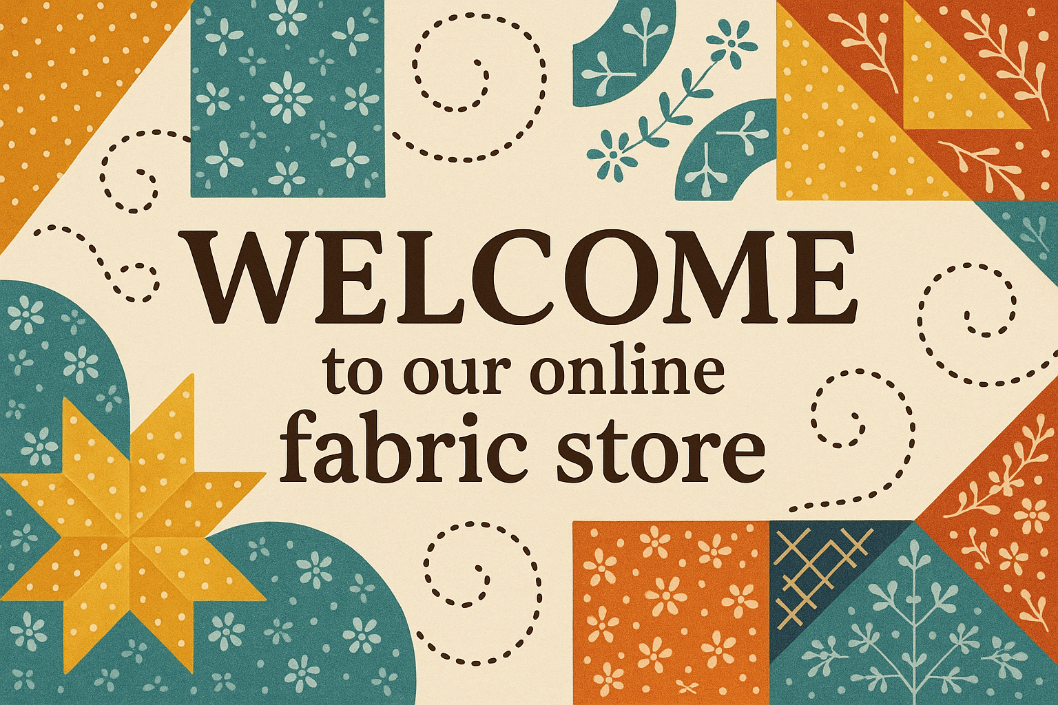Welcome to our online fabric store announcement banner